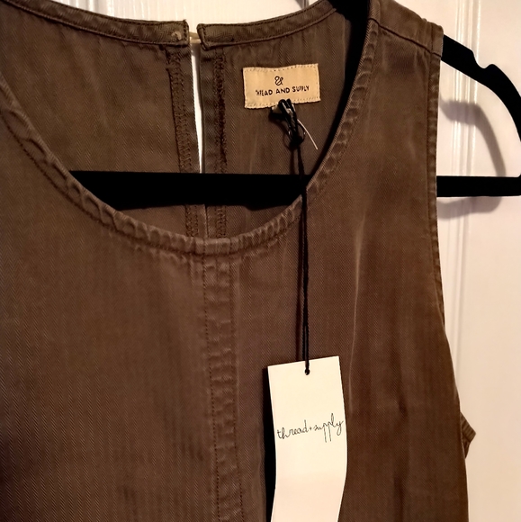 Thread & Supply Feria Dress Olive S NWOT - Picture 3 of 7